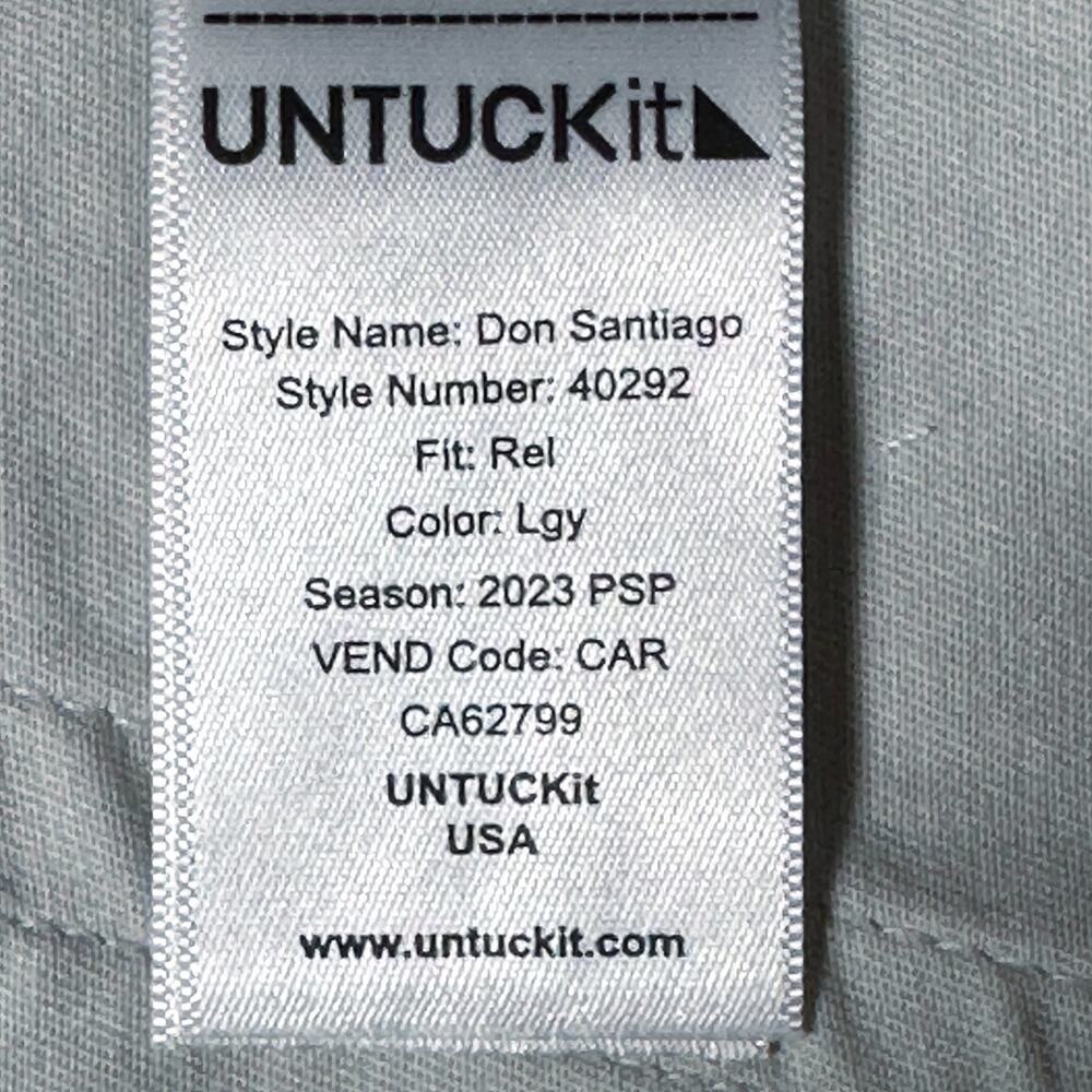 Untuckit Don Santiago Chino Pant Mens Size 36x32 Light Grey Relaxed Fit NWT - Picture 6 of 6
